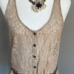Volcom Vintage  Lace Tan Top Size L Photo 1
