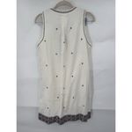 Madewell  Shift Dress Women 4 Cream Red Embroidered Suncoast V Neck Boho‎ Tassle Photo 2
