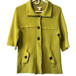 Chico's  Sweater Women Size 0 Green Cardigan Chunky Knit Modern Designer‎ Photo 0
