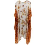 Nicole Miller NEW  Orange Floral Vacation Resort Island Swim Coverup Kimono OS Photo 4