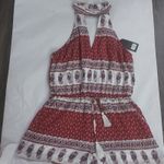 Very J  Boho Tassel Tie Front Romper M Bohemian Summer Festival Hippie Summer NEW Photo 2