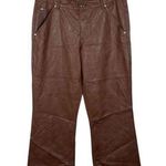 I am gia I.Am.Gia Women’s Carlina Faux Leather Wide Leg Pants Brown Size S Photo 2