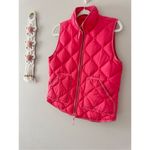 J Crew Outdoor Down Vest Size Small Full Zip Hot Pink Quilted Puffer Photo 4