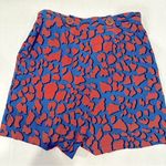 Corey Lynn Calter Shorts Women's XS Jordan Blue Rust High Waist Giraffe Lined Photo 4