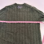 Abercrombie & Fitch  Green Ribbed Knit V Neck Sweater Women’s Medium Photo 3