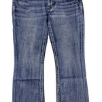 Miss Me  Boot Cut Jeans Mid Rise Size 30 Short Distressed Denim Embellished Photo 0