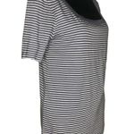 Susina Grey Folkstone Pinstripe Square Neck Short Sleeve Striped T Photo 2