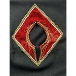 Handmade Poncho Cape One Size Red Black Fringe Tribal Cosplay Hallowen Costume Black Photo 4