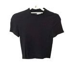 Reformation  Ribbed Fitted Cropped Tee Black Large‎ Photo 1