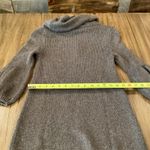 Vince Knit wool Sweater mini Dress 3/4 Sleeve cowlneck Soft cozy brown Sz S Photo 3