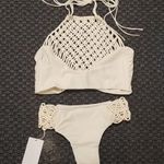 Free People ๐MIKOH๐ Macrame Woven Bikini Set ~ Bone M/XL Photo 14