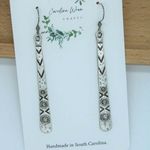 The Bar Antique Silver Earrings Long Silver Geometric Earrings Photo 2