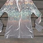 One World Y2K Brown/Green Ribbed Thin Sweatshirt Hoodie Earth Tones Photo 1