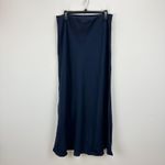 Madewell Linen Maxi Slip Skirt Juniper Berry Navy Minimalist Classic US 14 NWT Photo 11