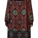 Bebop Dress Tunic Mini Retro 70s Boho Hippie XL Multicolor 3/4 Sleeve Tie # Photo 0