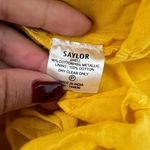 Saylor Adrianne Ruffled V-Neck Metallic Striped Gold Mini Dress Sz S Photo 6