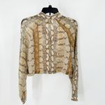 Aritzia Wilfred Henrietta Shirt Button Up cropped snake print boxy size S Photo 1