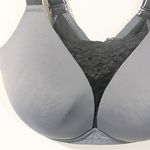 Cacique  Plus Size 40G Black And Gray Wireless Adjustable Wide Strap Sports Bra Photo 1