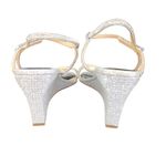 Badgley Mischka  Unity Wedge Heels Womens Silver Embellished Strappy Sandals 10‎ Photo 5