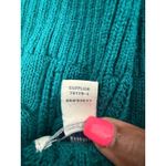 st. john's bay Women Large Teal Green Cable Knit V-Neck Long Sleeve Sweatershirt Photo 3