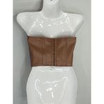 ZARA  Brown Corset Faux Leather Bustier Tube Chic Women's Small Coastal Cowgirl Photo 3