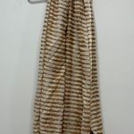 J. McLaughlin ‎ Reed Scarf NEW $98 100% Wool Shaw Brown Stripe Ivory Photo 0