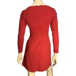 Hutch  Women’s Size XS Red Orange Tie Front Fit & Flare Crepe Mini Dress Photo 4