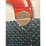 Vintage Whiting and Davis Black Metal Mesh Clutch Bag‎ Lucite Handle Retro Photo 3