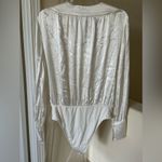 Bardot NWOT  Ivory Satin Wrap Style Bodysuit Photo 5