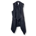 Carmen Marc Valvo  Black Faux Suede Vest Photo 2