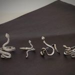 4 Pieces Silver Tone Snakes Ring Set Photo 1