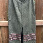 Vintage Sag Harbor Boho Fringe Hem Maxi Length Skirt Sz 12 Brown Photo 1
