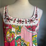 Nicole Nicole Miller pink green yellow beaded boho cottage core pasley dress 4 Photo 1