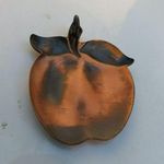 Older Style Copper Apple Pendant With Unique Pattern Orange Photo 6