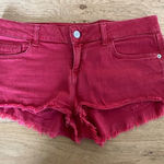 Topshop  - Moto Cut Off Shorts in Red Photo 0