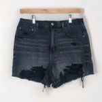 American Eagle  Black Distressed Highest Waist‎ '90s Boyfriend Shorts Size 10 Photo 0