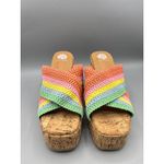 Yellow Box  Sz 7 Sandals Rainbow Crochet Wedge Platform  Cork  Open Toe Photo 1
