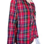 Victoria's Secret  Red Plaid Long Sleeve Button Down Christmas Pajama Top Size L Photo 2