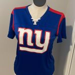 NFL New York Giants Women Short Sleeve Lace Up V-Neck Fashion Jersey top medium Photo 0