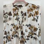 ZARA Free People Butterfly Nature Print Smocked Tie Front Blouse Size XS Photo 7