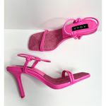 AQUA Sandals Womens Size 8 Square Toe Pink Raffia Detail Slip On Heel NEW Photo 6