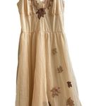 Vintage Van Raalte Dress Semi Sheer Whimsical Forest Fairy Size Small Tan Photo 0