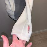 SO  white fleece 1/4 zip pullover sweatshirt comfy thumb holes Photo 5