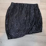 Theory  Hailey Skirt Black Metallic Sequin Asymmetrical Hem Photo 3