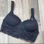 PINK - Victoria's Secret PINK by Victoria’s Secret Eyelet Lace Underwire Bralette Black XS Photo 0