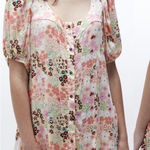 Free People FP Callie Floral Print Tunic Mini Dress in Vintage Combo XS Photo 0