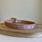 Nocona Pink Genuine Leather Crystal Studded Silver Tipped Western Belt Size XS Photo 1