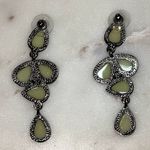 Charming Charlie | Cream and Gray Teardrop Chandelier Earrings Photo 2