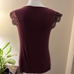 Moral Fiber burgundy Fitted Embellished Blouse Size M Photo 5