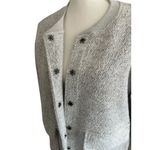 Three Dots  Gray Knit Bomber Style Jacket Size Medium Photo 3